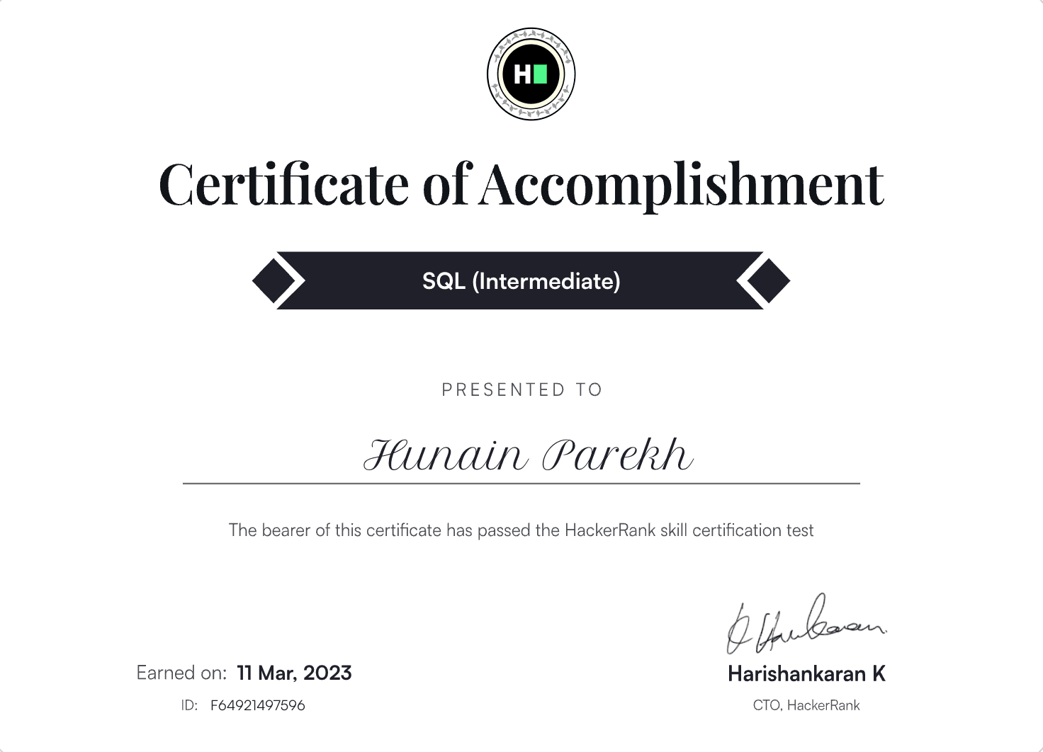 SQL Intermediate - HackerRank